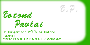 botond pavlai business card